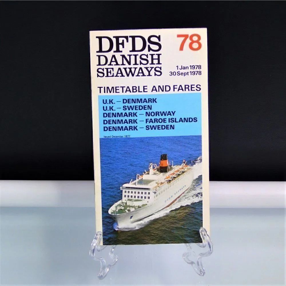Danish Seaways Timetables and Fairs Ships Boats Nautical Vintage 1978 Travel